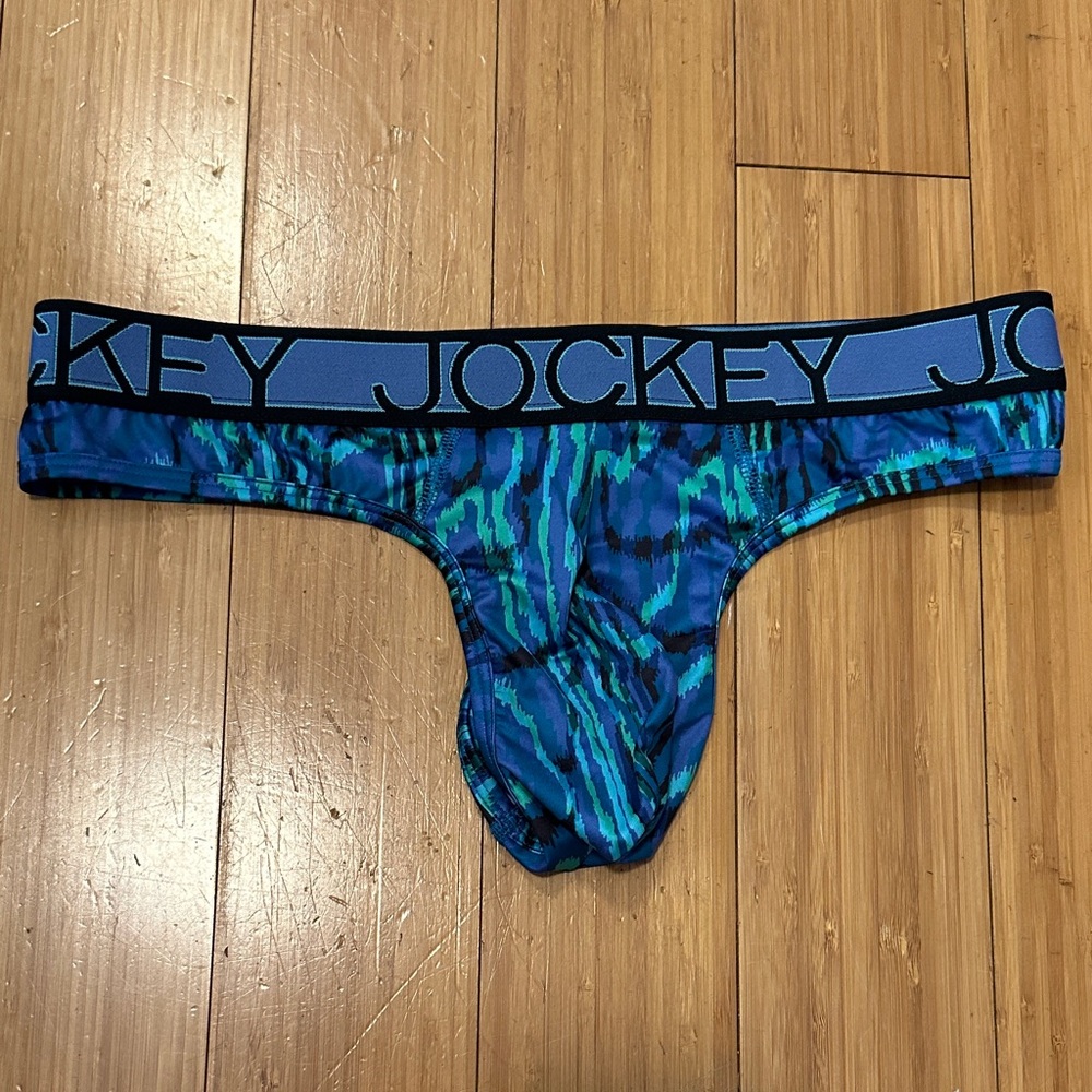 Jockey Vibrant Blue and Green Thong